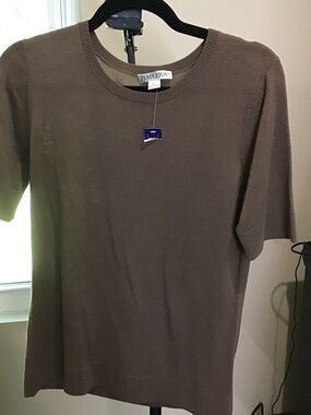 Pendleton Short-Sleeve Crewneck wool sweater  Brown 2156